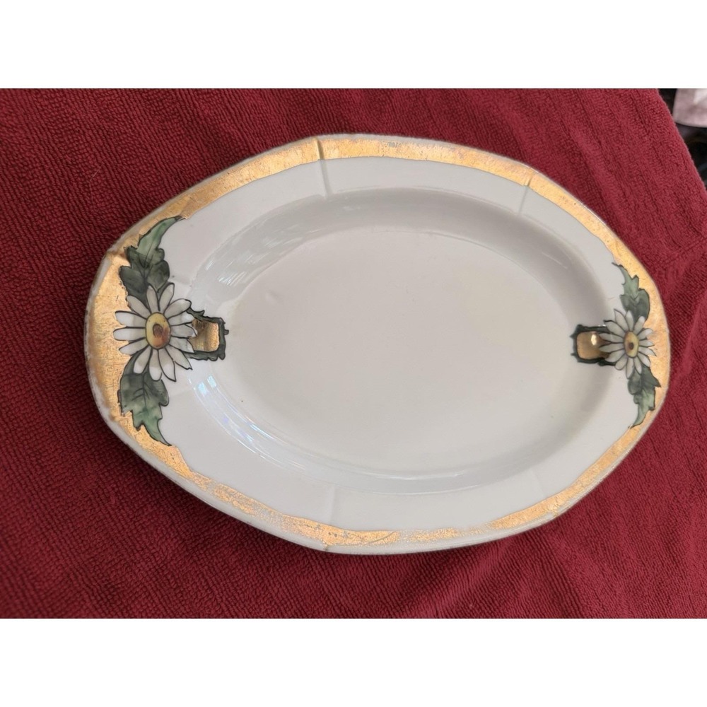 Antique Z.S. & Co. Bavaria Hand-Painted Daisy Platter – c.1910
